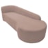 Kit Divã Recamier Orgânico França 180cm Lado Direito e 2 Poltronas Amore Linho Rosê