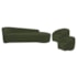 Kit Divã Recamier Orgânico França 180cm Lado Direito e 2 Poltronas Amore Linho Verde