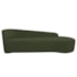 Kit Divã Recamier Orgânico França 180cm Lado Direito e 2 Poltronas Amore Linho Verde
