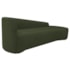 Kit Divã Recamier Orgânico França 180cm Lado Direito e 2 Poltronas Amore Linho Verde