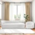 Kit Divã Recamier Orgânico França 180cm Lado Direito e Poltrona Amore Bouclé Branco