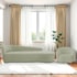 Kit Divã Recamier Orgânico França 180cm Lado Direito e Poltrona Amore Bouclé Verde Oliva