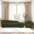 Kit Divã Recamier Orgânico França 180cm Lado Direito e Poltrona Amore Linho Verde