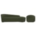 Kit Divã Recamier Orgânico França 180cm Lado Direito e Poltrona Amore Linho Verde