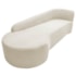 Kit Divã Recamier Orgânico França 180cm Lado Esquerdo e 2 Poltronas Amore Bouclé Bege