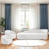 Kit Divã Recamier Orgânico França 180cm Lado Esquerdo e 2 Poltronas Amore Bouclé Branco