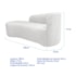 Kit Divã Recamier Orgânico França 180cm Lado Esquerdo e 2 Poltronas Amore Bouclé Branco