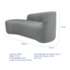Kit Divã Recamier Orgânico França 180cm Lado Esquerdo e 2 Poltronas Amore Bouclé Cinza