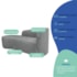 Kit Divã Recamier Orgânico França 180cm Lado Esquerdo e 2 Poltronas Amore Bouclé Cinza