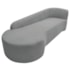 Kit Divã Recamier Orgânico França 180cm Lado Esquerdo e 2 Poltronas Amore Bouclé Cinza