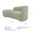 Kit Divã Recamier Orgânico França 180cm Lado Esquerdo e 2 Poltronas Amore Bouclé Verde Oliva