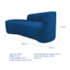 Kit Divã Recamier Orgânico França 180cm Lado Esquerdo e 2 Poltronas Amore Linho Azul Royal