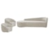 Kit Divã Recamier Orgânico França 180cm Lado Esquerdo e 2 Poltronas Amore Linho Bege