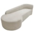 Kit Divã Recamier Orgânico França 180cm Lado Esquerdo e 2 Poltronas Amore Linho Bege