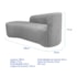 Kit Divã Recamier Orgânico França 180cm Lado Esquerdo e 2 Poltronas Amore Linho Cinza Claro