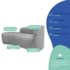 Kit Divã Recamier Orgânico França 180cm Lado Esquerdo e 2 Poltronas Amore Linho Cinza Claro