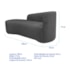 Kit Divã Recamier Orgânico França 180cm Lado Esquerdo e 2 Poltronas Amore Linho Cinza Escuro