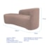 Kit Divã Recamier Orgânico França 180cm Lado Esquerdo e 2 Poltronas Amore Linho Rosê
