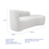 Kit Divã Recamier Orgânico França 200cm Lado Direito e 2 Poltronas Amore Bouclé Branco