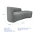 Kit Divã Recamier Orgânico França 200cm Lado Direito e 2 Poltronas Amore Bouclé Cinza