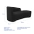 Kit Divã Recamier Orgânico França 200cm Lado Direito e 2 Poltronas Amore Bouclé Preto