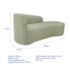 Kit Divã Recamier Orgânico França 200cm Lado Direito e 2 Poltronas Amore Bouclé Verde Oliva