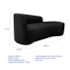 Kit Divã Recamier Orgânico França 200cm Lado Direito e 2 Poltronas Amore Linho Preto