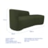 Kit Divã Recamier Orgânico França 200cm Lado Direito e 2 Poltronas Amore Linho Verde