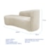Kit Divã Recamier Orgânico França 200cm Lado Esquerdo e 2 Poltronas Amore Bouclé Bege