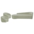 Kit Divã Recamier Orgânico França 200cm Lado Esquerdo e 2 Poltronas Amore Bouclé Verde Oliva