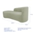 Kit Divã Recamier Orgânico França 200cm Lado Esquerdo e 2 Poltronas Amore Bouclé Verde Oliva