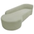 Kit Divã Recamier Orgânico França 200cm Lado Esquerdo e 2 Poltronas Amore Bouclé Verde Oliva