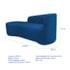 Kit Divã Recamier Orgânico França 200cm Lado Esquerdo e 2 Poltronas Amore Linho Azul Royal