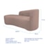 Kit Divã Recamier Orgânico França 200cm Lado Esquerdo e 2 Poltronas Amore Linho Rosê