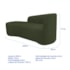 Kit Divã Recamier Orgânico França 200cm Lado Esquerdo e 2 Poltronas Amore Linho Verde