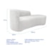 Kit Divã Recamier Orgânico França 220cm Lado Direito e 2 Poltronas Amore Bouclé Branco