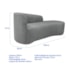 Kit Divã Recamier Orgânico França 220cm Lado Direito e 2 Poltronas Amore Bouclé Cinza