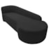 Kit Divã Recamier Orgânico França 220cm Lado Direito e 2 Poltronas Amore Bouclé Preto