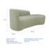 Kit Divã Recamier Orgânico França 220cm Lado Direito e 2 Poltronas Amore Bouclé Verde Oliva