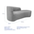 Kit Divã Recamier Orgânico França 220cm Lado Direito e 2 Poltronas Amore Linho Cinza Claro