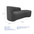 Kit Divã Recamier Orgânico França 220cm Lado Direito e 2 Poltronas Amore Linho Cinza Escuro