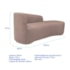 Kit Divã Recamier Orgânico França 220cm Lado Direito e 2 Poltronas Amore Linho Rosê