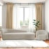 Kit Divã Recamier Orgânico França 220cm Lado Direito e Poltrona Amore Linho Bege