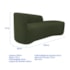 Kit Divã Recamier Orgânico França 220cm Lado Direito e Poltrona Amore Linho Verde