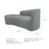 Kit Divã Recamier Orgânico França 220cm Lado Esquerdo e 2 Poltronas Amore Bouclé Cinza