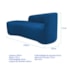 Kit Divã Recamier Orgânico França 220cm Lado Esquerdo e 2 Poltronas Amore Linho Azul Royal