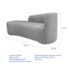Kit Divã Recamier Orgânico França 220cm Lado Esquerdo e 2 Poltronas Amore Linho Cinza Claro
