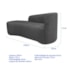 Kit Divã Recamier Orgânico França 220cm Lado Esquerdo e 2 Poltronas Amore Linho Cinza Escuro