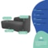 Kit Divã Recamier Orgânico França 220cm Lado Esquerdo e 2 Poltronas Amore Linho Cinza Escuro