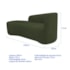 Kit Divã Recamier Orgânico França 220cm Lado Esquerdo e 2 Poltronas Amore Linho Verde